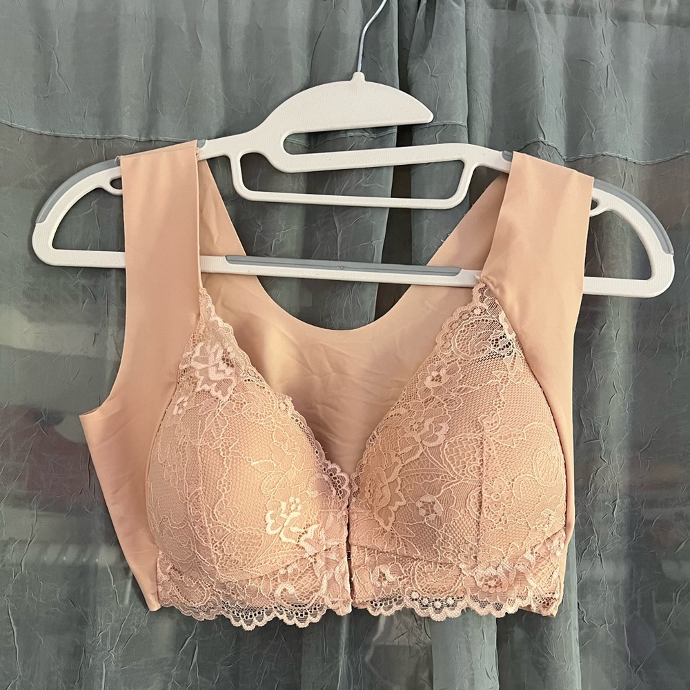 Beige Lace Bralette No Underwire